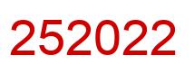 Number 252022 red image