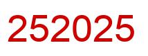 Number 252025 red image