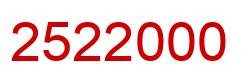 Number 2522000 red image