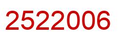 Number 2522006 red image