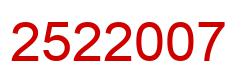 Número 2522007 imagen rojo