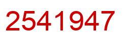 Number 2541947 red image