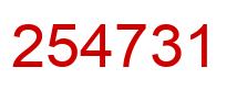 Number 254731 red image