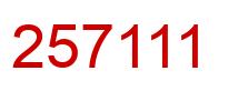 Number 257111 red image