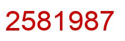 Number 2581987 red image