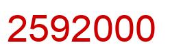 Number 2592000 red image
