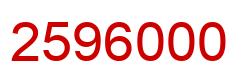 Number 2596000 red image