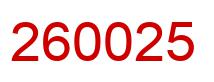 Number 260025 red image