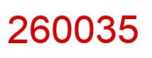 Number 260035 red image
