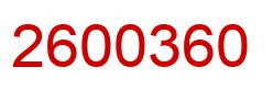 Number 2600360 red image