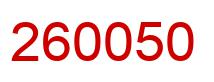 Number 260050 red image