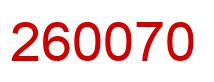 Number 260070 red image