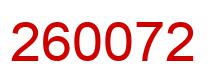 Number 260072 red image