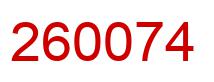 Number 260074 red image