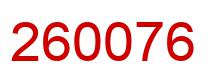 Number 260076 red image