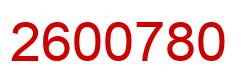 Number 2600780 red image