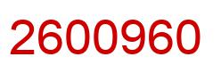 Number 2600960 red image
