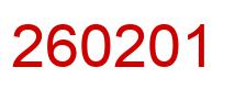 Number 260201 red image