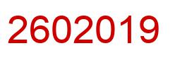 Number 2602019 red image