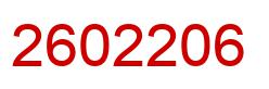 Number 2602206 red image