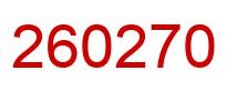 Number 260270 red image