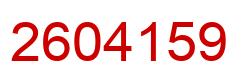 Number 2604159 red image
