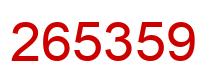 Number 265359 red image