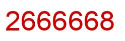 Number 2666668 red image