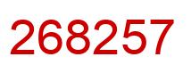 Number 268257 red image