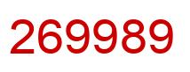 Number 269989 red image