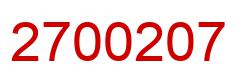 Number 2700207 red image