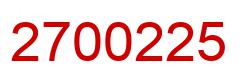 Number 2700225 red image