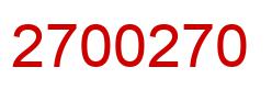 Number 2700270 red image