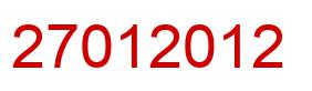 Number 27012012 red image
