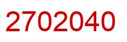 Number 2702040 red image