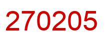 Number 270205 red image