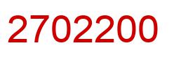 Number 2702200 red image