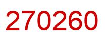 Number 270260 red image