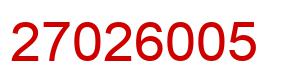 Number 27026005 red image