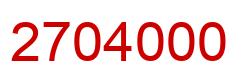 Number 2704000 red image