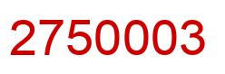 Number 2750003 red image