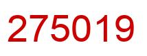 Number 275019 red image