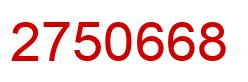 Number 2750668 red image