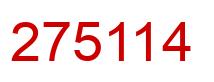 Number 275114 red image