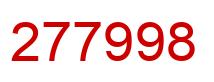 Number 277998 red image