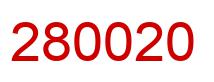 Number 280020 red image
