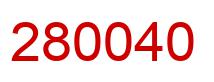 Number 280040 red image