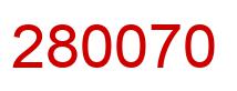 Number 280070 red image