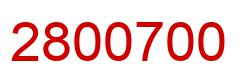 Number 2800700 red image