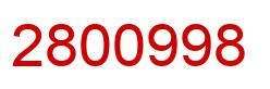 Number 2800998 red image